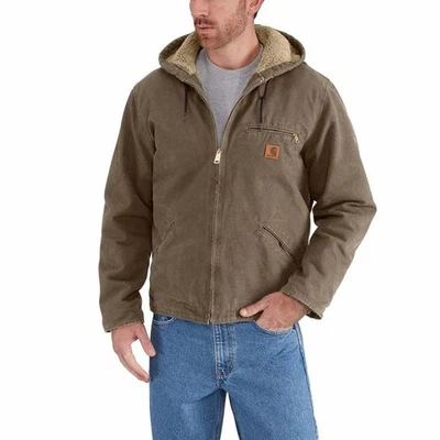 Chaqueta Sierra Carhartt con Capucha Suave Sherpa Forrada de Vellón J141 Grande Foto 1 de 4