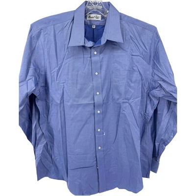 Camisa Marshall Fields 18.5 36 37 Hombre Azul Algodón No Hierro Vestido Resistente a Manchas Foto 1 de 4