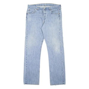 LEVI'S 501 Jeans Mens Blue Regular Straight Stone Wash W38 L34 - Picture 1 of 6