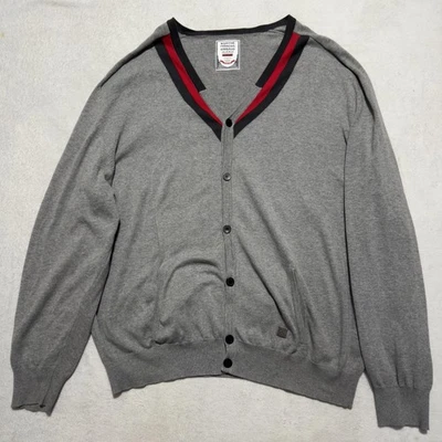 Suéter Marithe Francois Girbaud Para Hombres 3XL Gris Cárdigan Cuello en V Botón Delantero Foto 1 de 4