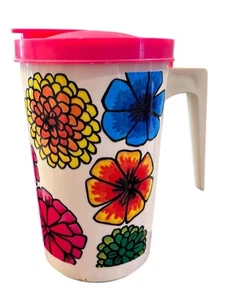 Vtg DEKA Plastics No. 570 Flower Mod Beverage Pitcher USA 1970’s 70s Retro - Picture 1 of 5