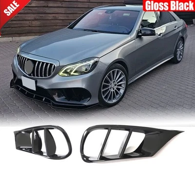 For Mercedes W212 E300 E350 2013-16 Gloss Black Front Bumper Air Vent Cover Trim - Image 1 of 4