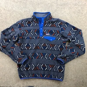 Patagonia Jacket Boys 2XL Blue Geometric T Snap Outdoors Synchilla Youth Kids - Picture 1 of 11