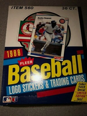1988 Fleer Baseball Box with 36 Wax Packs Fresh From a Case