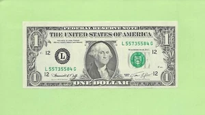 1974 ..UNCIRC $1 L 5573 5584 G .... 1974 $1 L-G BONITO BILLETE FRANCO - Imagen 1 de 2