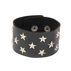 Punk Leather Bracelet Cuff Wrap Bracelets Snap Button Metal Stud Wristband