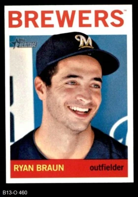 2013 Topps Heritage #460 Ryan Braun A Brewers 8 - NM/MT - Image 1 of 2
