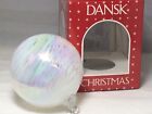 Dansk Glass Iridescent Swirl White/Clear Round 3? Christmas Tree Ornament Ball
