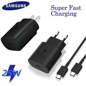 25W Super Fast Wall Charger PD 3.0 Adapter Type USB C for Samsung US/EU Plug