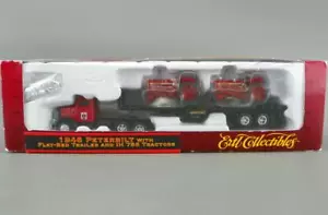 Ertl Collectibles HO 1/87 Diecast 1948 Peterbilt Flatbed Semi w/ IH 756 Tractors - Picture 1 of 5