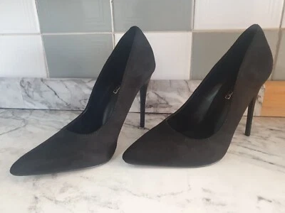 Tacones boohoo de gamuza negros para mujer - talla 6 Reino Unido Foto 1 de 4