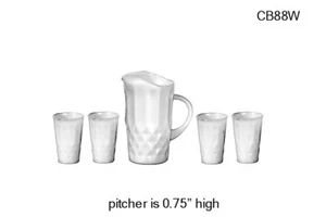 1:12 SCALE WHITE PITCHER & 4 GLASSES Dollhouse Miniature Adult Collectible - Picture 1 of 1