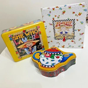 Mary Engelbreit Tea Tin 2002 4x6 Picture Frame Cookie Collection Trio Colorful - Picture 1 of 9