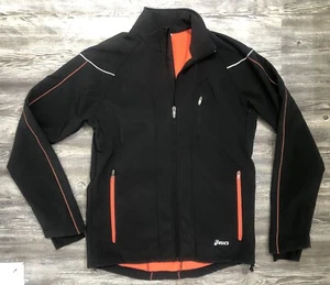 ASICS Womens Lite Full Zip Reflective Insulated Jacket Thumb holes Black SZ M - Picture 1 of 18