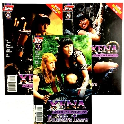 Xena The Dragon's Teeth 1 2 3 Complete Series Photo Variants 1997 NM- Topps - Image 1 of 4