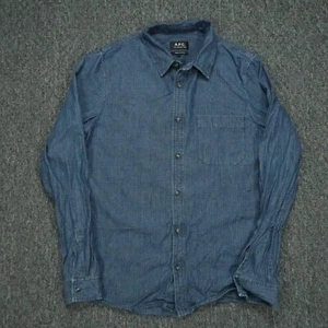 APC Shirt Mens Small Blue Denim Long Sleeve Button Up - Picture 1 of 8