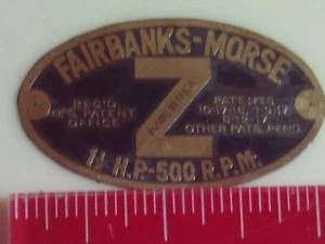 Maßstab 1 1 1/2 PS Fairbanks Morse Typenschild für Hit and Miss Modellmotorschild - Bild 1 von 1