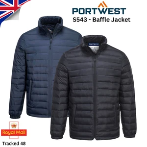 Portwest Baffle Jacket Water Resistant Padded Lightweight Thermal Winter Coat - Picture 1 of 11