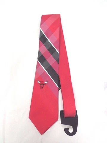 Chicago Bulls Men's WP Grid Neck Tie By Eagle Wings Cover