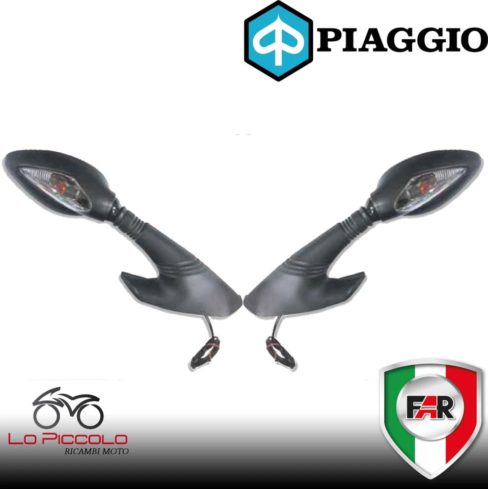 COPPIA 2 SPECCHIETTI DESTRO + SINISTRO FAR PIAGGIO X9 200 250 500 EVOLUTION 2004