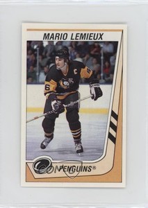 1989-90 Panini Album Stickers Mario Lemieux #309 HOF