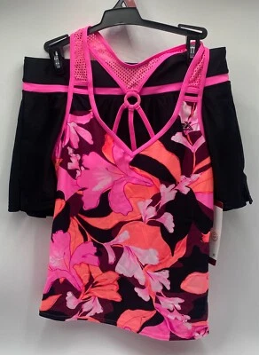 Zeroxposur Women's Light Weight 4 Way Strech Tankini Skort Set Small Sakura - Image 1 of 4