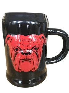 Taza de cerveza vintage Red Dog negra y roja 5,5" 3D Bulldog grande cerámica Tailandia - Imagen 1 de 11
