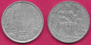FRENCH POLYNESIA 2 FRANCS 2009 VF-XF WITH I.E.O.M,LIBERTY SEATED ON THRONE,FACIN - Picture 1 of 1