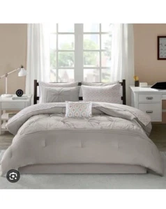 Intelligent Design Toren complete Twin Comforter sheets SET GREY 7 pieces. - Picture 1 of 5