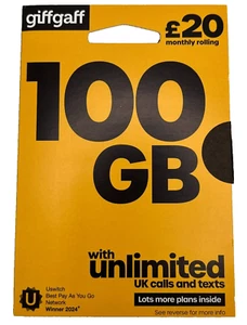 NEW Giffgaff Giff Gaff SIM Card 3 in 1 Nano Micro Standard FREE £5 PAYG - Picture 1 of 5