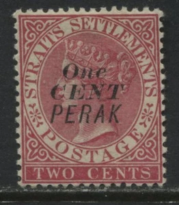 Malaya Perek QV 1889 1 cent on 2 cents mint o.g. - Picture 1 of 1