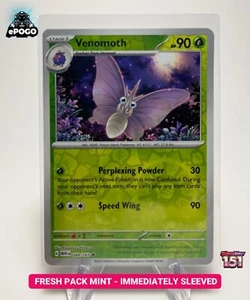 Venomoth 049/165 Pokémon Holo Inverso JCC: 151 Tarjeta Pokémon COMO NUEVO ENVIADO HOY - Imagen 1 de 2