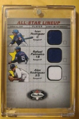 Alex Rodriguez +More Rangers Triple Game Used Swatch 2002 FLEER ALL-STAR LINEUP - Image 1 of 3