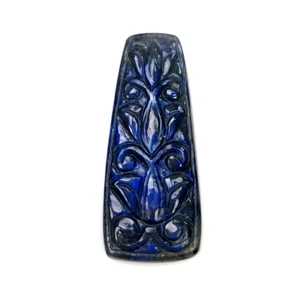 22.50cts BLUE LABRADORITE Fancy Carving Gemstone 35*15mm For Jewelry Making - Picture 1 of 4