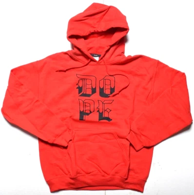 DOPE Los Angeles Hombres Rojo Antiguo Inglés Polar Pullover Sudadera con Capucha Pequeña Foto 1 de 4