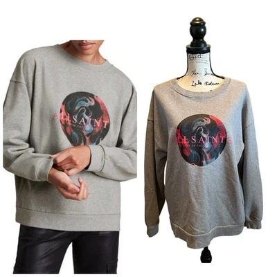 Sudadera ALL SAINTS Regio Iona Algodón Pintada a Mano Gris Marl Talla Mediana Foto 1 de 4