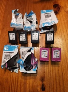 11 Original HP 67XL Black & Tri Color Empty Ink Cartridges USED EMPTY 67 XL - Zdjęcie 1 z 2