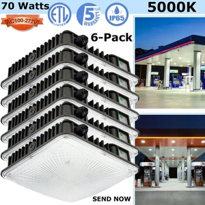 LED Canopy Light Outdoor 70W  UL Listed 6-Pack Exterior LED Canopy Light Fixture - Picture 1 of 17