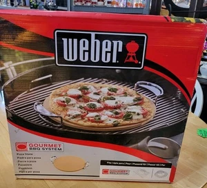 Weber Gourmet BBQ System Pizza Stone with Carry Rack NEW - Picture 1 of 3