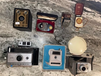 Lote 7 Medidores de Cámara De Colección Polaroid 440A Land 350 80a Ikophot Argus Norwood Brownie Foto 1 de 4