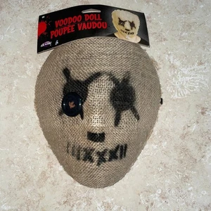 VOODOO DOLL MASK HORROR HALLOWEEN COSTUME FW93547 - Picture 1 of 2