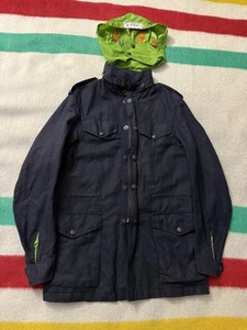 Etro Made In Italy Cotton Linen Poly Black Field Jacket Packable Hood Medium M - Picture 1 of 10
