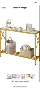 Console Table,2-Tier Industrial Entryway Table,41.8”L Narrow Entrance Sofa Table - Picture 1 of 9
