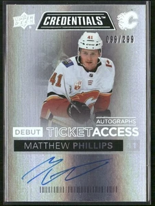 Matthew Phillips 2021-22 UD Credentials Debut Ticket Access Auto #DTAA-MP /299 - Picture 1 of 2
