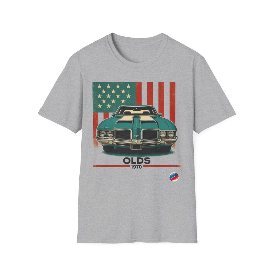 Camiseta Olds 442 Muscle Car 1970 bandera de Estados Unidos clásica americana vintage Foto 1 de 1