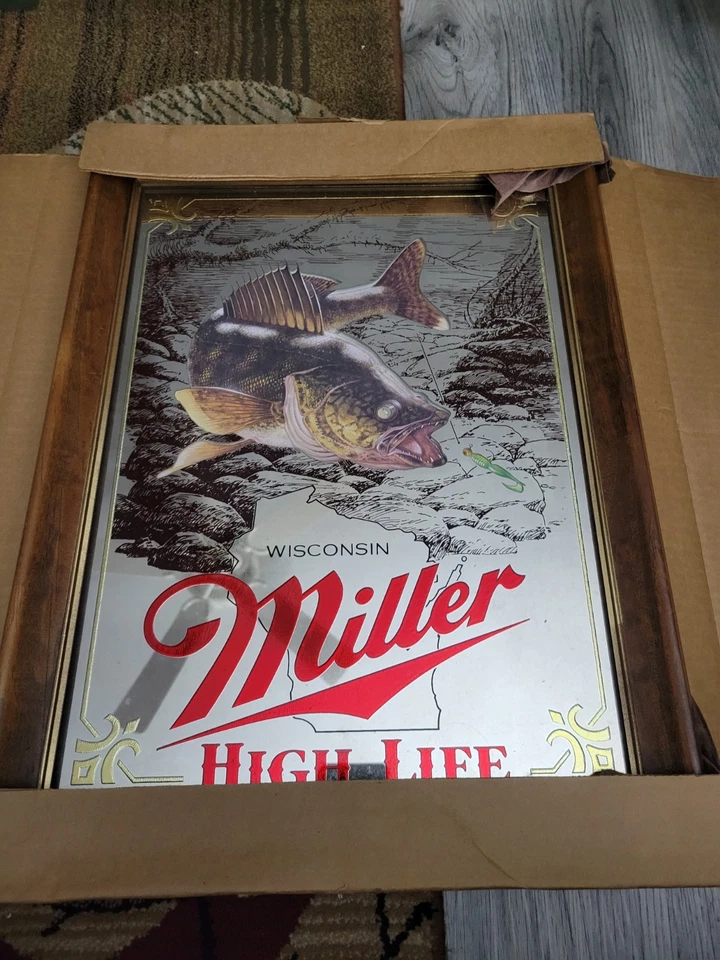 First Edition miller high life  Walleye mirror - Image 1 of 1
