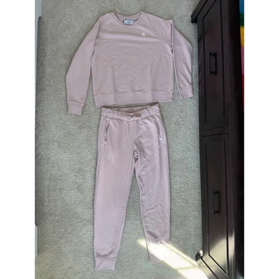 Champion Women's Crewneck Sweatshirt Jogger Set Athletic Wear Activewear Pink M - Image 1 of 4