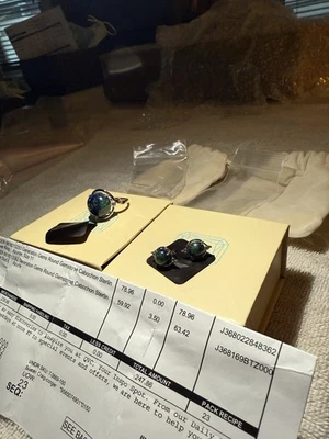 Anillo redondo de piedras preciosas cabujón de plata azurita talla 11 joyería de piedra Foto 1 de 3