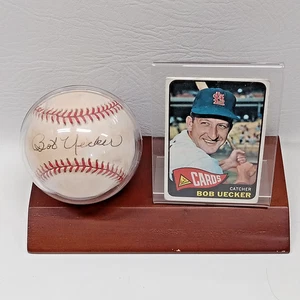 HAND SIGNED AUTOGRAPH BOB UECKER RAWLINGS OFFICIAL BASEBALL & 1964 T.C.G. CARD - Picture 1 of 6