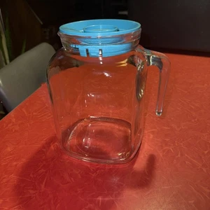 Bormioli Rocco Frigoverre 67.75 oz. Glass Pitcher with Teal Hermetic Lid - Picture 1 of 11